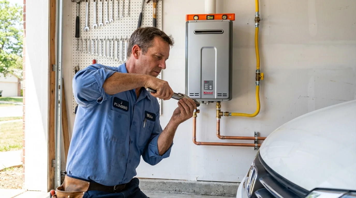 Tankless water heater installation by a Johns Plumbing LLC plumber in Yuma